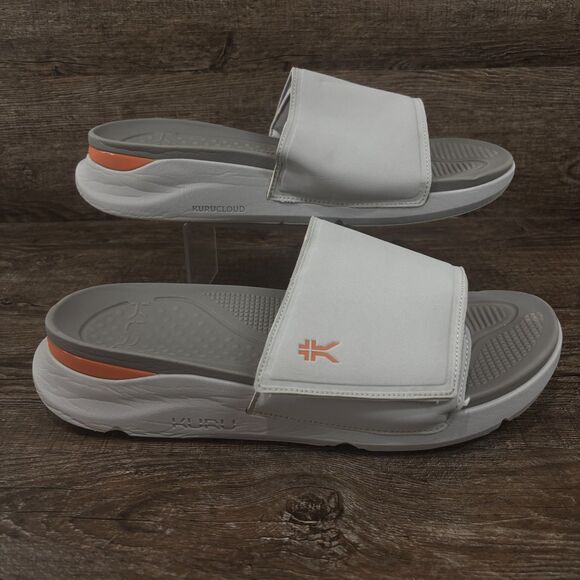 Kuru Moment Slides Men\'s 13 Gray Orange Sandals Beach Slip-On Shoes main image 6